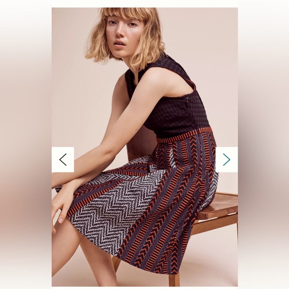 Maeve Black and Red Midi Dress - Picture 2 of 16